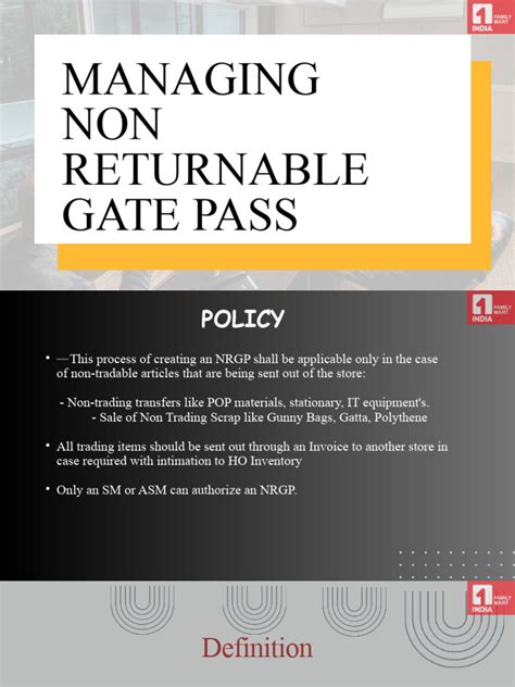 Solved: Returnable & Non Returnable Gate Pass .